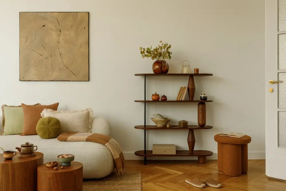 intérieur meublé en bois